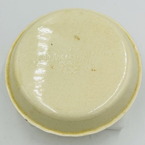 1971 Los Angeles Pottery Pumpkin Pie 10" Plate Hand Painted Vintage - Picture 5 of 6